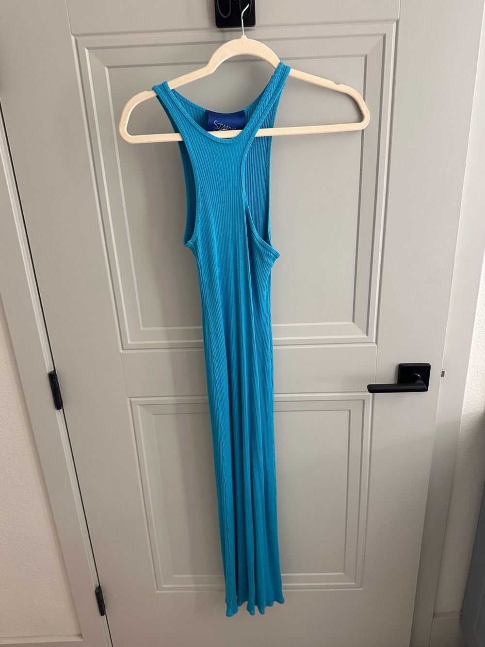 Simon Miller Turquoise Ribbed Maxi Tank Dress